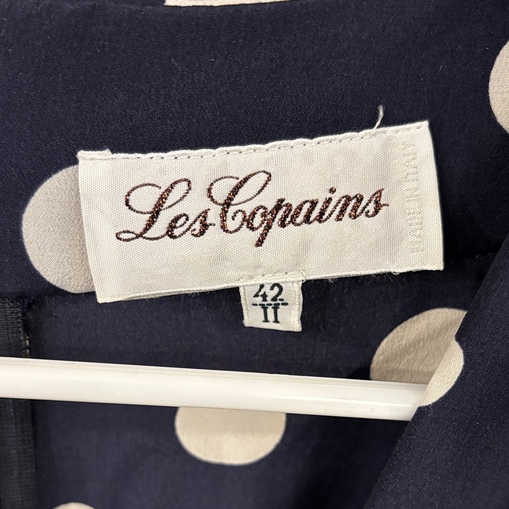Vintage Les Copains 100% Silk Polka Dot Dress Made in Italy IT 42 - Picture 2 of 9